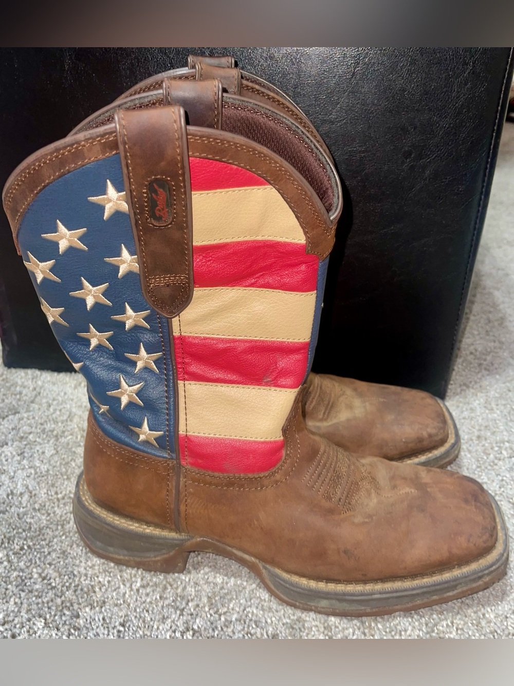 Durango Men’s 7D pull on Patriotic Western Flag boot leather DB5554
